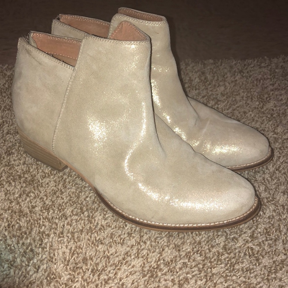 Seychelles suede bootie cream/white sparkly